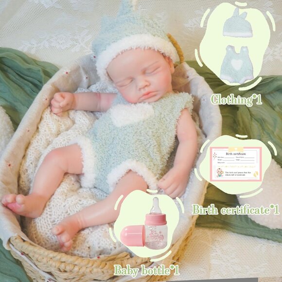 12.21 in Full Silicone Reborn Ivory Baby Boy Dolls Lifelike 6.8LB Weight Baby - Picture 7 of 7